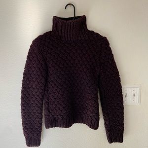 Prada | Purple Cable-knit Turtle Neck Sweater